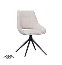 LABEL51 Stoel Marlow | Naturel | Elite | Zwart Metalen Frame 