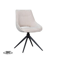 LABEL51 Stoel Marlow | Naturel | Elite | Zwart Metalen Frame