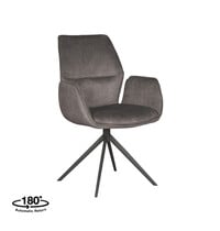 LABEL51 Stoel Mellow | Antraciet | Cosmo | Zwart Metalen Frame 