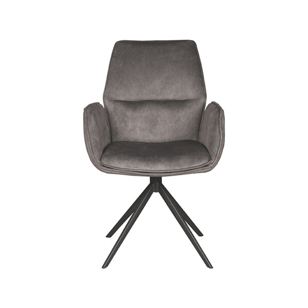 Stoel Mellow | Antraciet | Cosmo | Zwart Metalen Frame