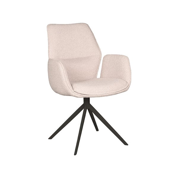 Stoel Mellow | Naturel | Boucle | Zwart Metalen Frame