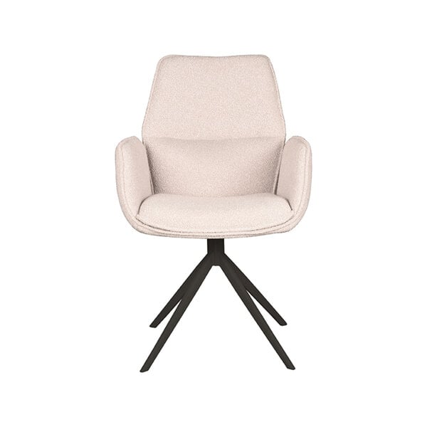 Stoel Mellow | Naturel | Boucle | Zwart Metalen Frame