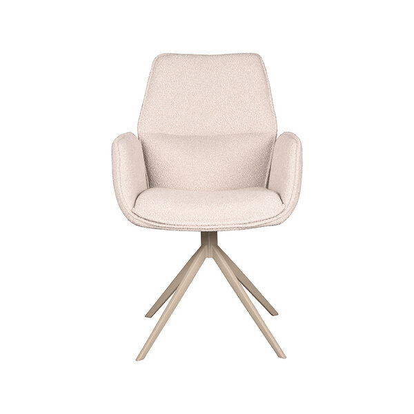 Stoel Mellow | Naturel | Boucle | Taupe Metalen Frame