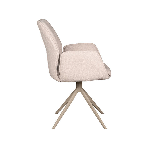 Stoel Mellow | Naturel | Boucle | Taupe Metalen Frame