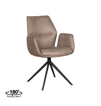 LABEL51 Stoel Mellow | Taupe | Micro Suede | Zwart Metalen Frame 