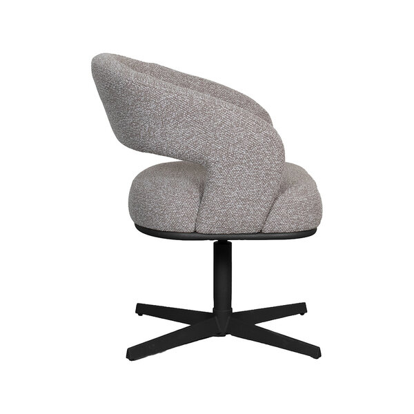 Stoel Monaco | Mushroom | Royal Boucle | Zwart Metalen Frame | 2 stuks
