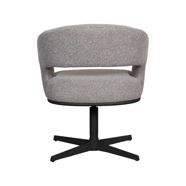 Stoel Monaco | Mushroom | Royal Boucle | Zwart Metalen Frame | 2 stuks