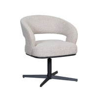 LABEL51 Stoel Monaco | Naturel | Royal Boucle | Zwart Metalen Frame | 2 stuks 