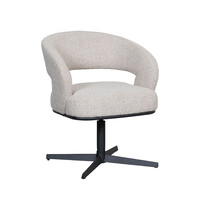 LABEL51 Stoel Monaco | Naturel | Royal Boucle | Zwart Metalen Frame | 2 stuks