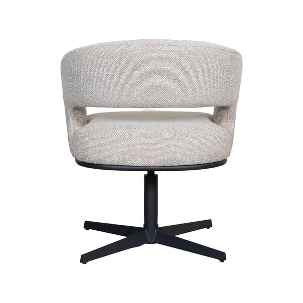 Stoel Monaco | Naturel | Royal Boucle | Zwart Metalen Frame | 2 stuks