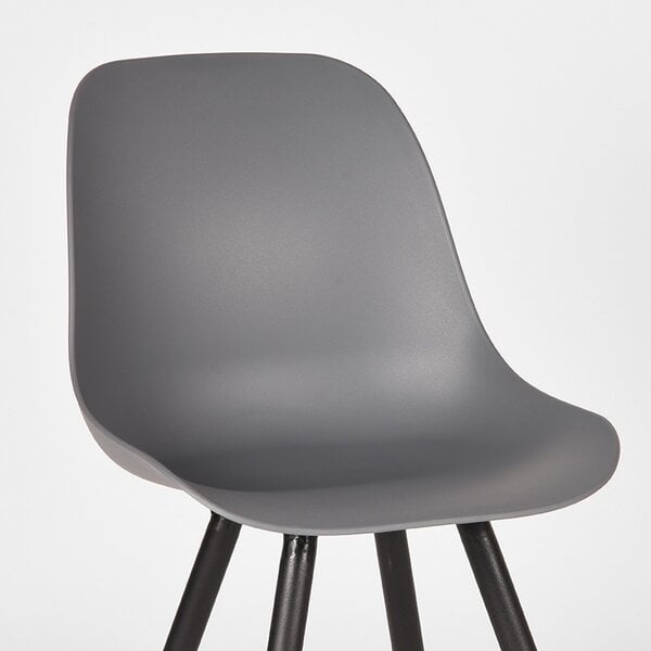 Stoel Monza | Antraciet | Kunststof | Zwart Metalen Frame | 2 stuks