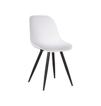 LABEL51 Stoel Monza | Wit | Kunststof | Zwart Metalen Frame | 2 stuks