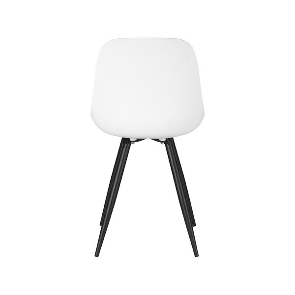 Stoel Monza | Wit | Kunststof | Zwart Metalen Frame | 2 stuks