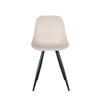 LABEL51 Stoel Monza | Zand | Kunststof | Zwart Metalen Frame | 2 stuks 