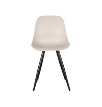 LABEL51 Stoel Monza | Zand | Kunststof | Zwart Metalen Frame | 2 stuks