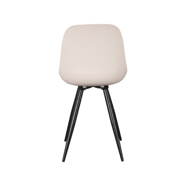 Stoel Monza | Zand | Kunststof | Zwart Metalen Frame | 2 stuks