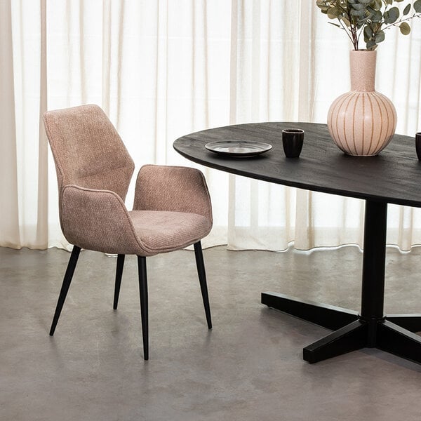 Stoel Morris | Clay | Elite | Zwart Metalen Frame | 2 stuks