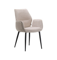 LABEL51 Stoel Morris | Naturel | Elite | Zwart Metalen Frame | 2 stuks