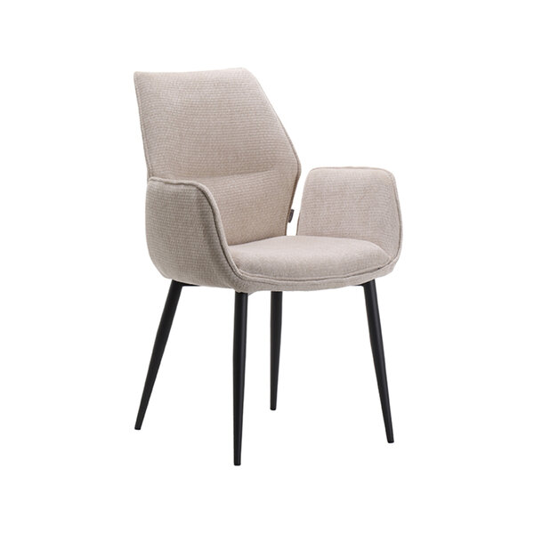 Stoel Morris | Naturel | Elite | Zwart Metalen Frame | 2 stuks