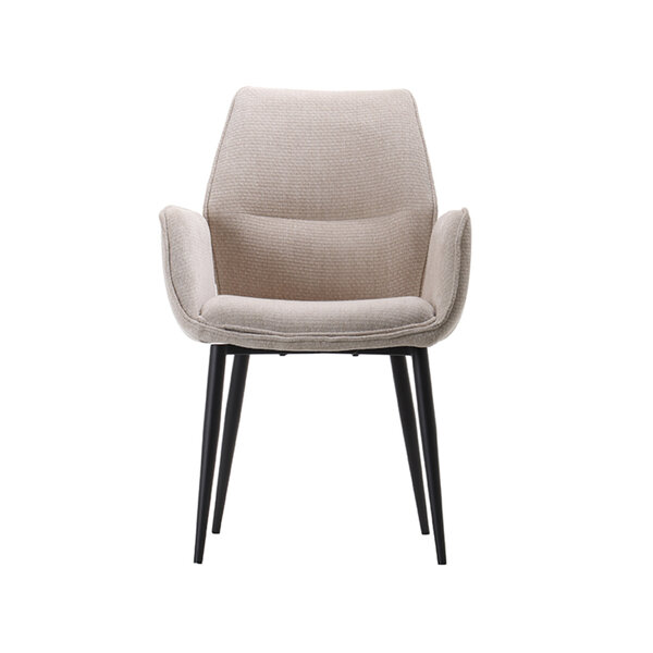 Stoel Morris | Naturel | Elite | Zwart Metalen Frame | 2 stuks