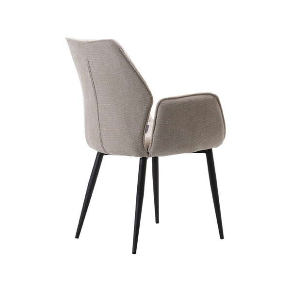 Stoel Morris | Naturel | Elite | Zwart Metalen Frame | 2 stuks