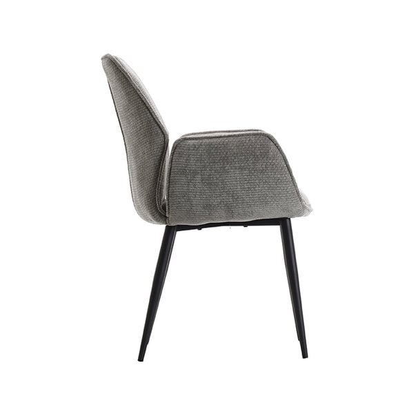 Stoel Morris | Stone | Elite | Zwart Metalen Frame | 2 stuks