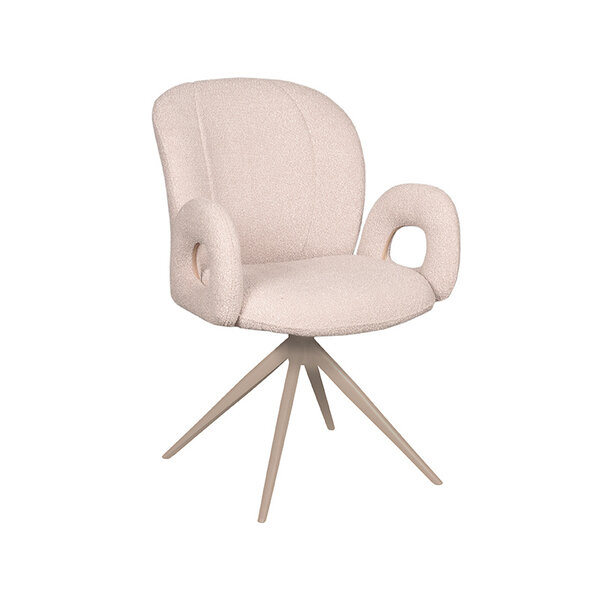 Stoel Neo | Naturel | Boucle | Taupe Metalen Frame | 2 stuks