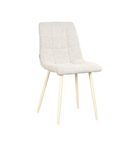 LABEL51 Stoel Nino | Champagne | Boucle | Wit Metalen Frame | 4 stuks