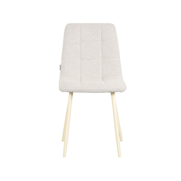 Stoel Nino | Champagne | Boucle | Wit Metalen Frame | 4 stuks