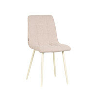 LABEL51 Stoel Nino | Naturel | Boucle | Wit Metalen Frame | 4 stuks