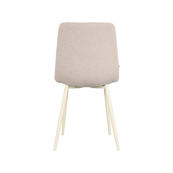Stoel Nino | Naturel | Boucle | Wit Metalen Frame | 4 stuks