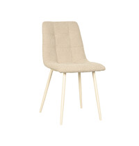 LABEL51 Stoel Nino | Zand | Boucle | Wit Metalen Frame | 4 stuks
