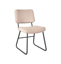 LABEL51 Stoel Noah | Naturel | Ribcord | Zwart Metalen Frame | 2 stuks 