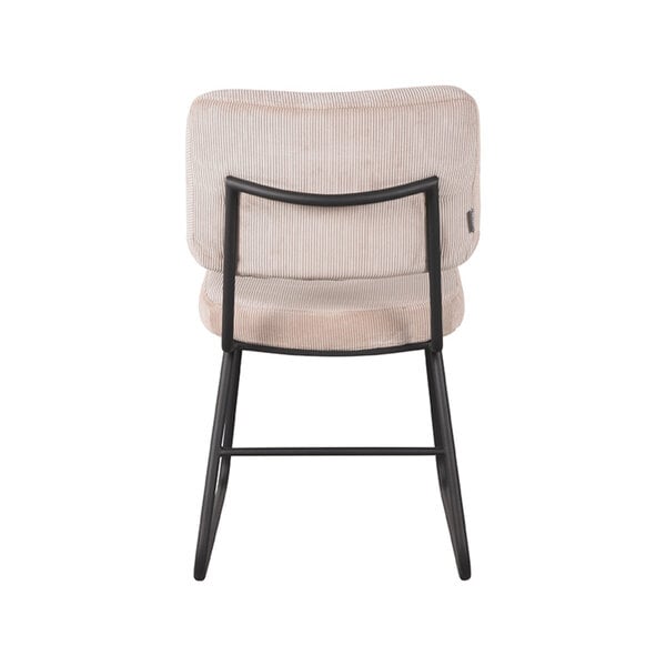 Stoel Noah | Naturel | Ribcord | Zwart Metalen Frame | 2 stuks