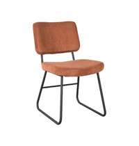 LABEL51 Stoel Noah | Rust | Ribcord | Zwart Metalen Frame | 2 stuks