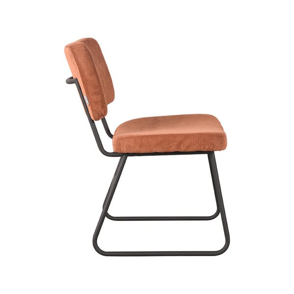 Stoel Noah | Rust | Ribcord | Zwart Metalen Frame | 2 stuks