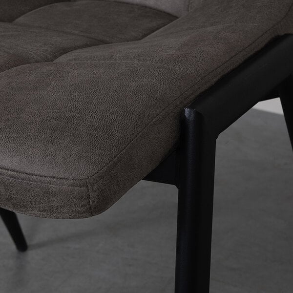 Stoel Noor | Antraciet | Micro Suede | Zwart Metalen Frame | 2 stuks