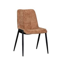 LABEL51 Stoel Noor | Cognac | Elite | Zwart Metalen Frame | 2 stuks 