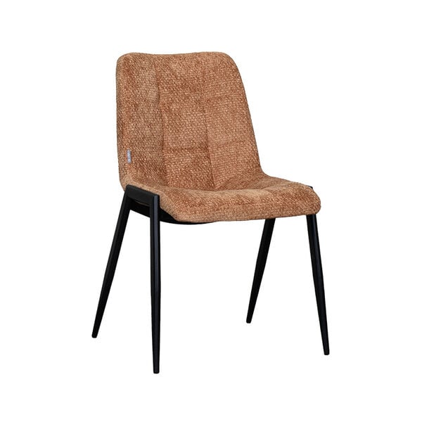 Stoel Noor | Cognac | Elite | Zwart Metalen Frame | 2 stuks