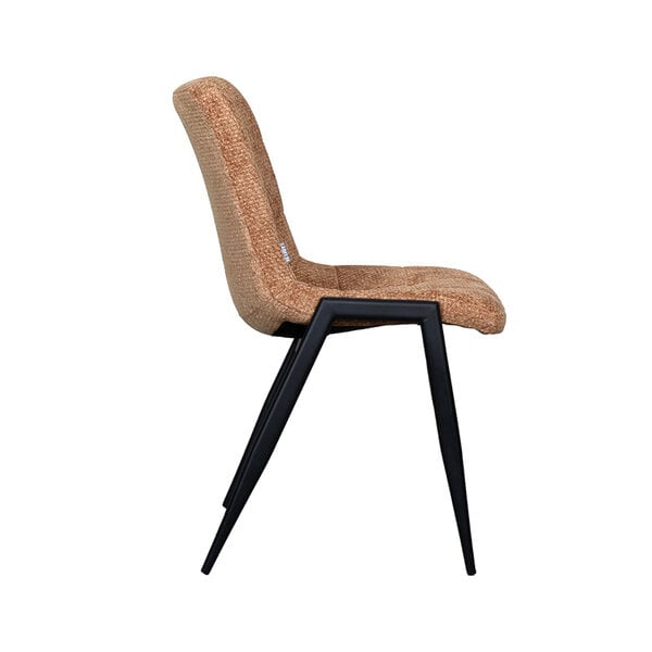 Stoel Noor | Cognac | Elite | Zwart Metalen Frame | 2 stuks