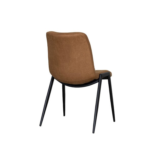 Stoel Noor | Cognac | Micro Suede | Zwart Metalen Frame | 2 stuks