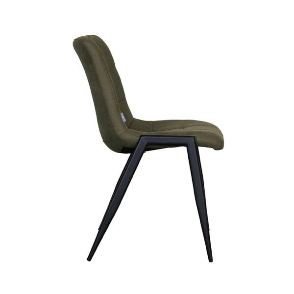 Stoel Noor | Moss | Micro Suede | Zwart Metalen Frame | 2 stuks