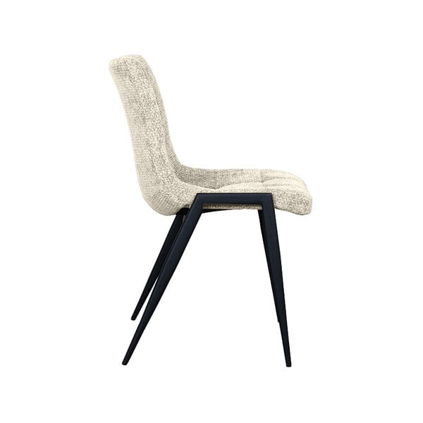 Stoel Noor | Naturel | Elite | Zwart Metalen Frame | 2 stuks