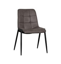 LABEL51 Stoel Noor | Taupe | Micro Suede | Zwart Metalen Frame | 2 stuks 