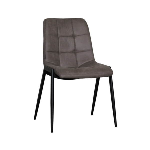 Stoel Noor | Taupe | Micro Suede | Zwart Metalen Frame | 2 stuks