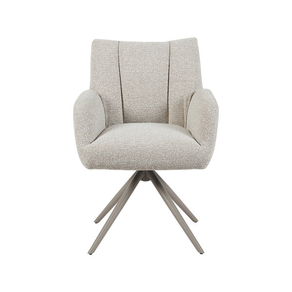 Stoel Padua | Naturel | | Taupe Metalen Frame | 2 stuks