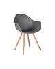 LABEL51 Stoel Parma | Antraciet | Kunststof | Naturel Houtlook Frame | 4 stuks 