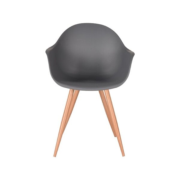 Stoel Parma | Antraciet | Kunststof | Naturel Houtlook Frame | 4 stuks