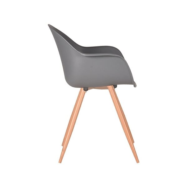 Stoel Parma | Antraciet | Kunststof | Naturel Houtlook Frame | 4 stuks