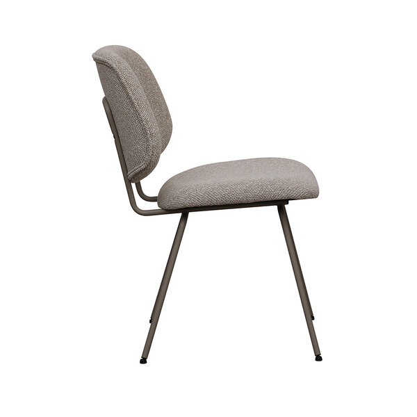 Stoel Ravenna | Naturel | Royal Boucle | Taupe Metalen Frame | 2 stuks